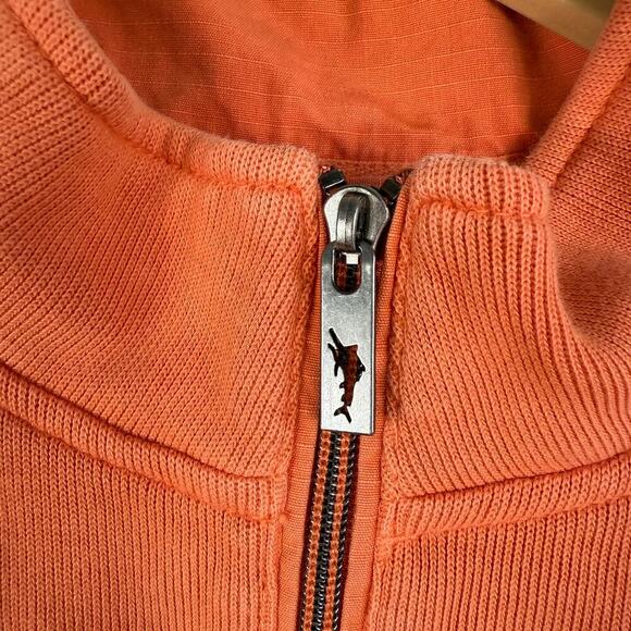 Tommy Bahama Relax Half Zip L/S Sweater Mens Large Orange Cotton Stretch Spring - Picture 4 of 9